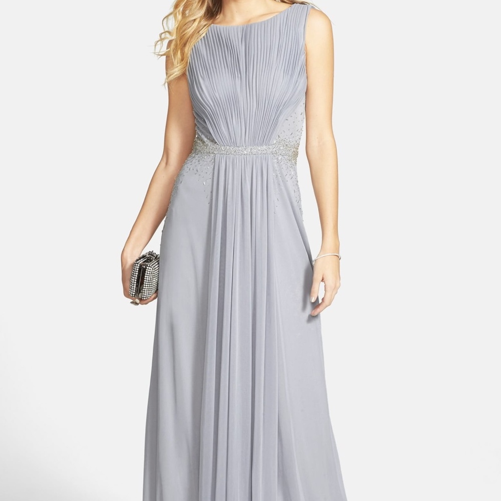 JS Boutique Drape Matte Jersey Chiffon Dress sz 16